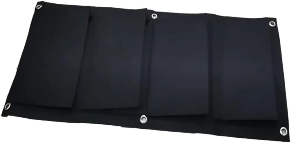 Sosoport 2pcs Multi-Pockets Nursery Bag Hanging Decor Pocket Planter Garden Bags Outdoor Power Station with Solar Panel Plant Hangers Raised Garden Bed Window Boxes Planters Foldable Black