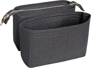 Soyizom Bag Insert Organizer,2 Packs Insert Purse Organizer Fits For Neo Noe, Small Handbag Purse Neo Noe Organizer with Zipper for Women,Black