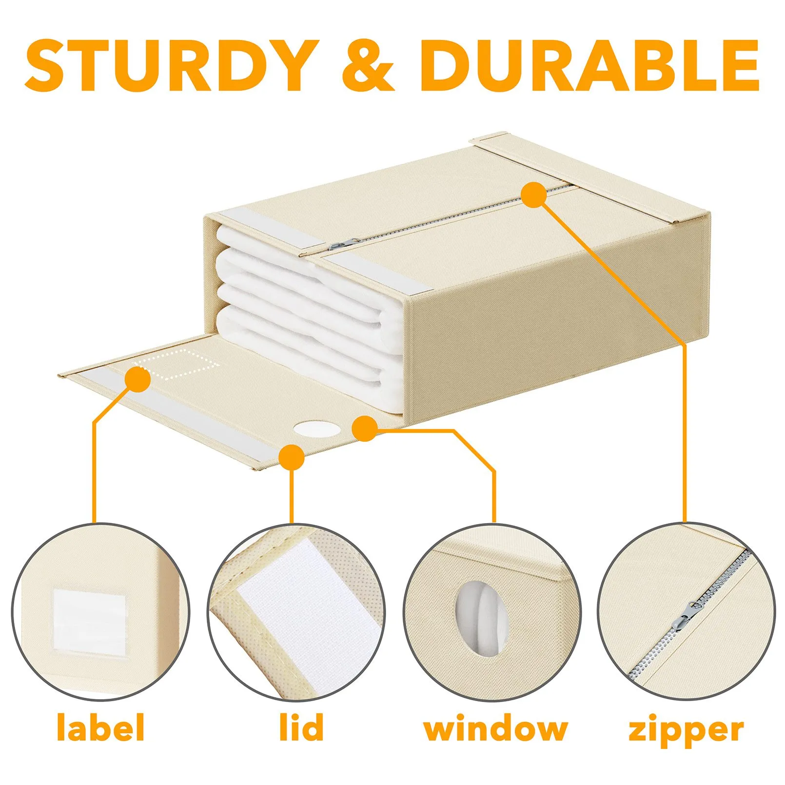 SpaceAid Bed Sheet Closet Organizer, 6 Pack, Beige
