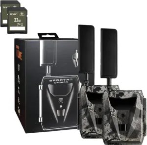 Spartan GoLive 4G LTE Trail Cameras,Live-Streaming, Anti-Theft GPS, On-Demand Image&Video Capture,Real-time Updates,Built-in Lithium Battery,Blackout with 32GB SD Cards - 2 PK (Spartan Multi-Carrier)