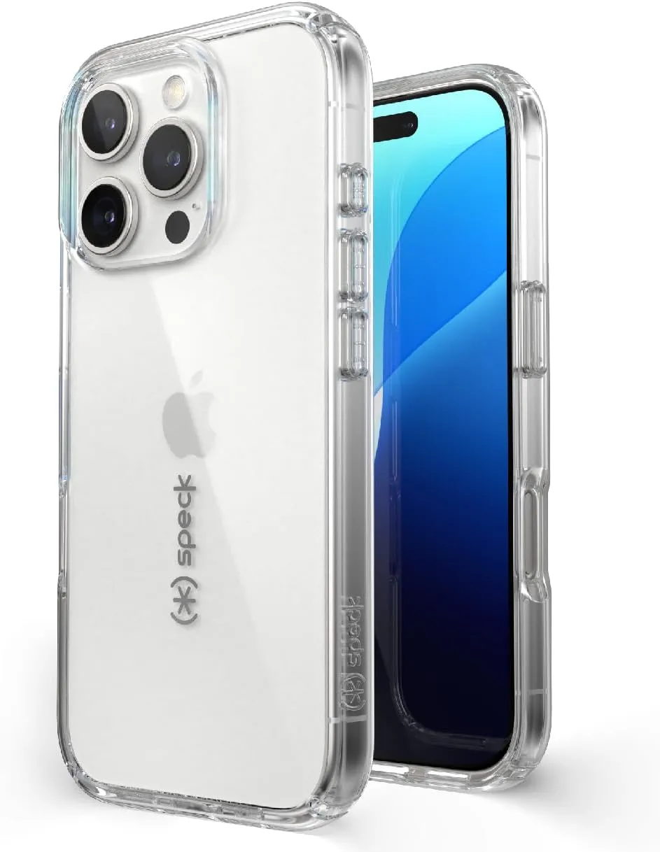 Speck Clear iPhone 16 Pro Case - Slim Phone Case iPhone 16 Pro - iPhone 16 Pro Phone Case - GemShell - Crystal Clear