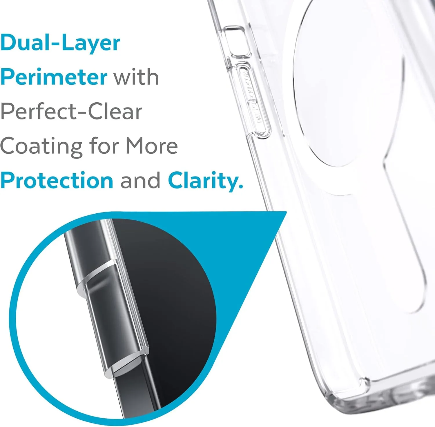 Speck MagSafe Case for iPhone 13 Pro - Drop & Camera Protection, Clear Phone Case, Wireless Charging Compatible - Clear/Clear