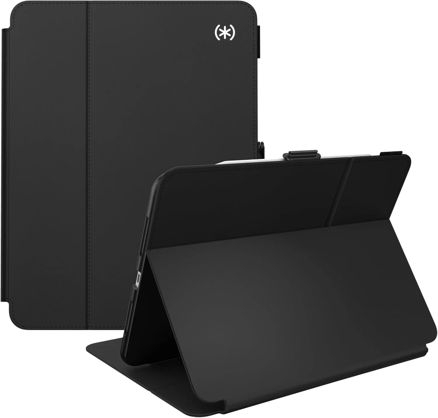 Speck New iPad Pro 11 Inch Case (2024 Model, 5th Gen) - with Pencil Holder, Drop & Camera Protection, Slim Multi Range Stand, Balance Folio, No Auto/Sleep Wake Function - Black/Black/White