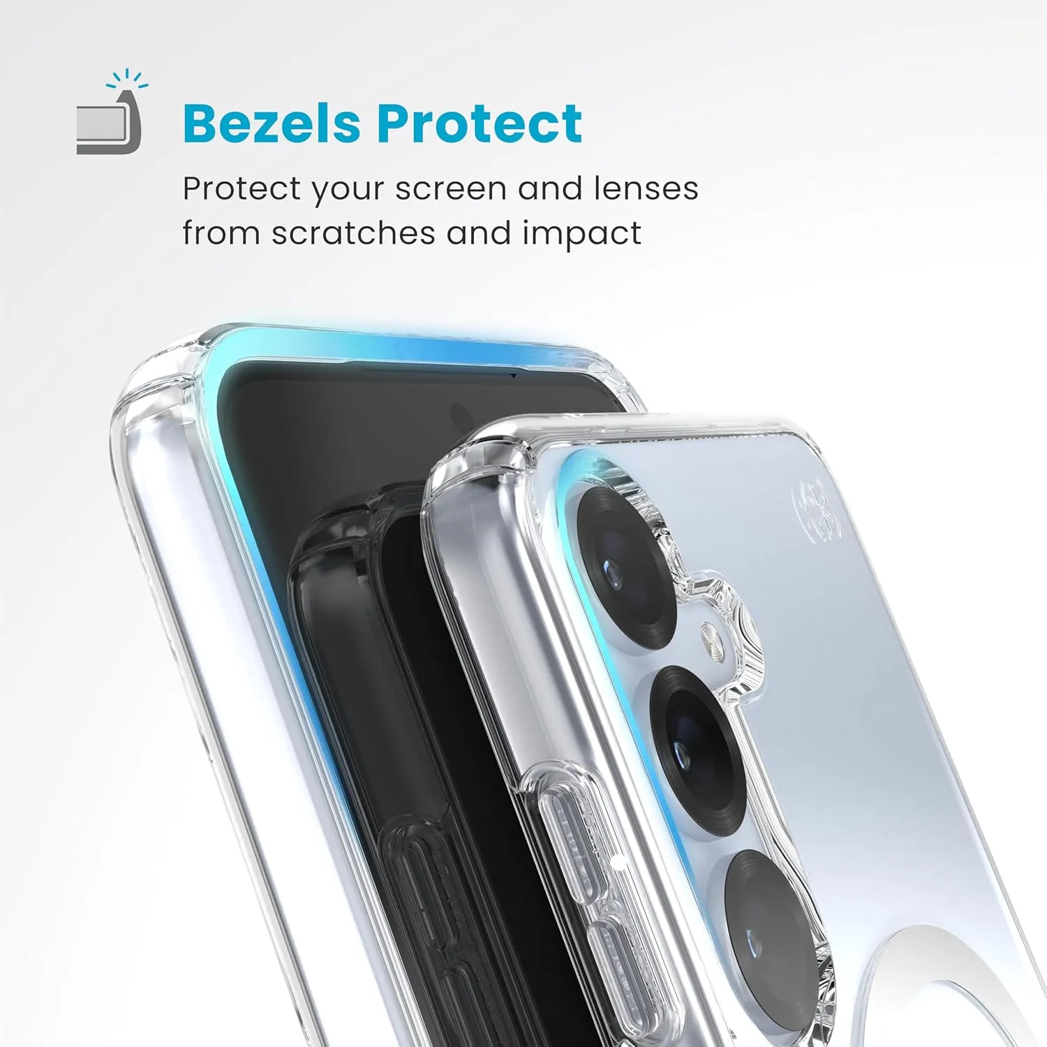 Speck Samsung Galaxy S25 Plus Case - Magnet Case,13-Foot Drop Protection,Anti-Yellowing -Samsung S25 Plus Case Magsafe-Raised Bezel & Enhanced Buttons - Presidio Perfect-Clear -Clear/Chrome(Pack of 1)