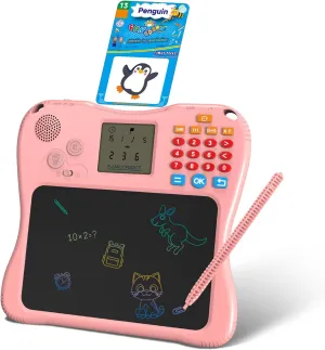 SPG300 All-in-One Kids Learning Tablet & Drawing Board, 130 Educational Cards 7.5-inch Screen Math Games Memory Training & Creative Writing Pad, Gift for Boys & Girls Ages 2 3 4 5 6 7 8 Years