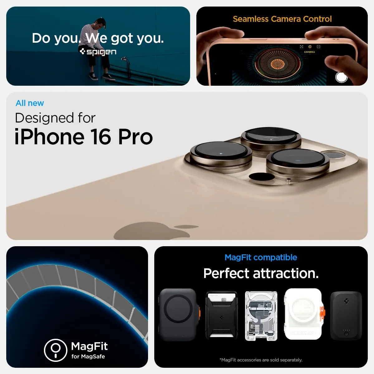 Spigen for iPhone 16 Pro Case, Ultra Hybrid T MagFit [Camera Control Button Coverage] [Anti-Yellowing] [Compatible with Magsafe] - Frost Rose Titanium