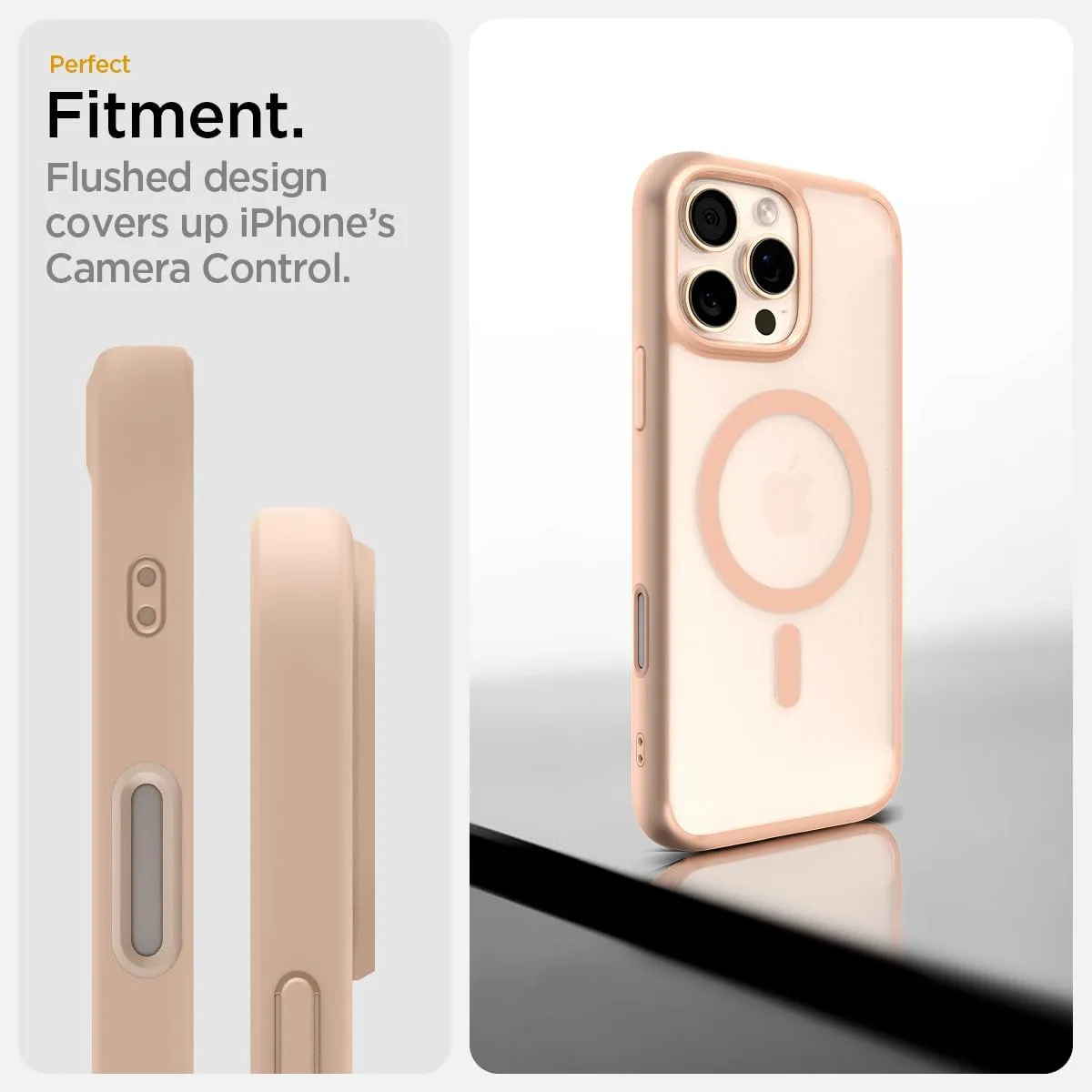 Spigen for iPhone 16 Pro Case, Ultra Hybrid T MagFit [Camera Control Button Coverage] [Anti-Yellowing] [Compatible with Magsafe] - Frost Rose Titanium
