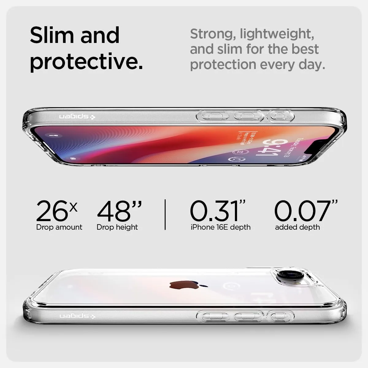 Spigen for iPhone 16e Case, Ultra Hybrid [Anti-Yellowing] [Military-Grade Protection] - Clear