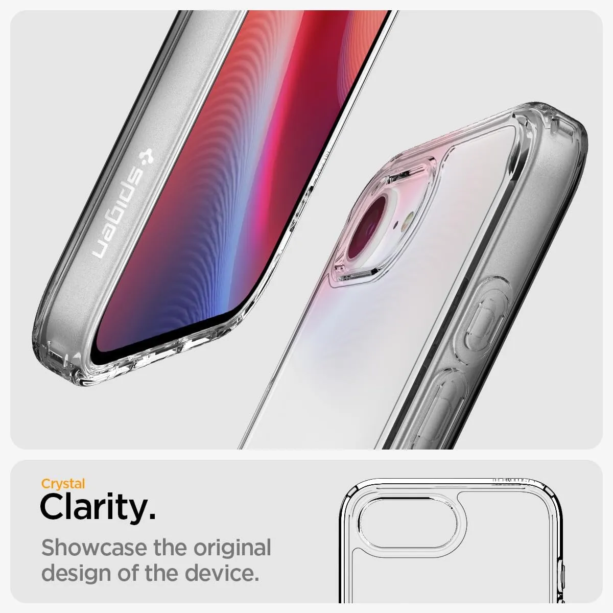 Spigen for iPhone 16e Case, Ultra Hybrid [Anti-Yellowing] [Military-Grade Protection] - Clear
