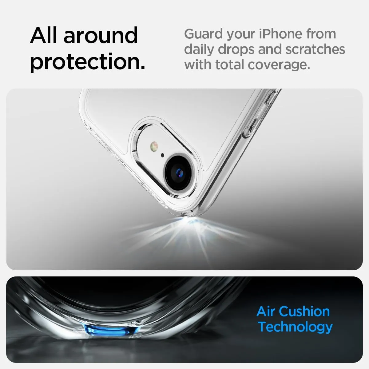 Spigen for iPhone 16e Case, Ultra Hybrid [Anti-Yellowing] [Military-Grade Protection] - Clear