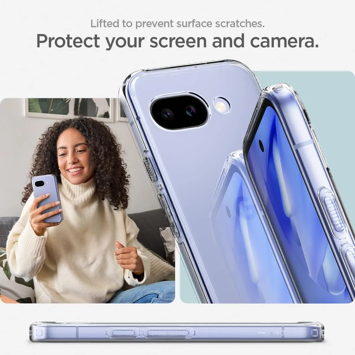 Spigen for Pixel 9a Case, Ultra Hybrid (2025) [Anti-Yellowing] [Military-Grade Protection] - Crystal Clear