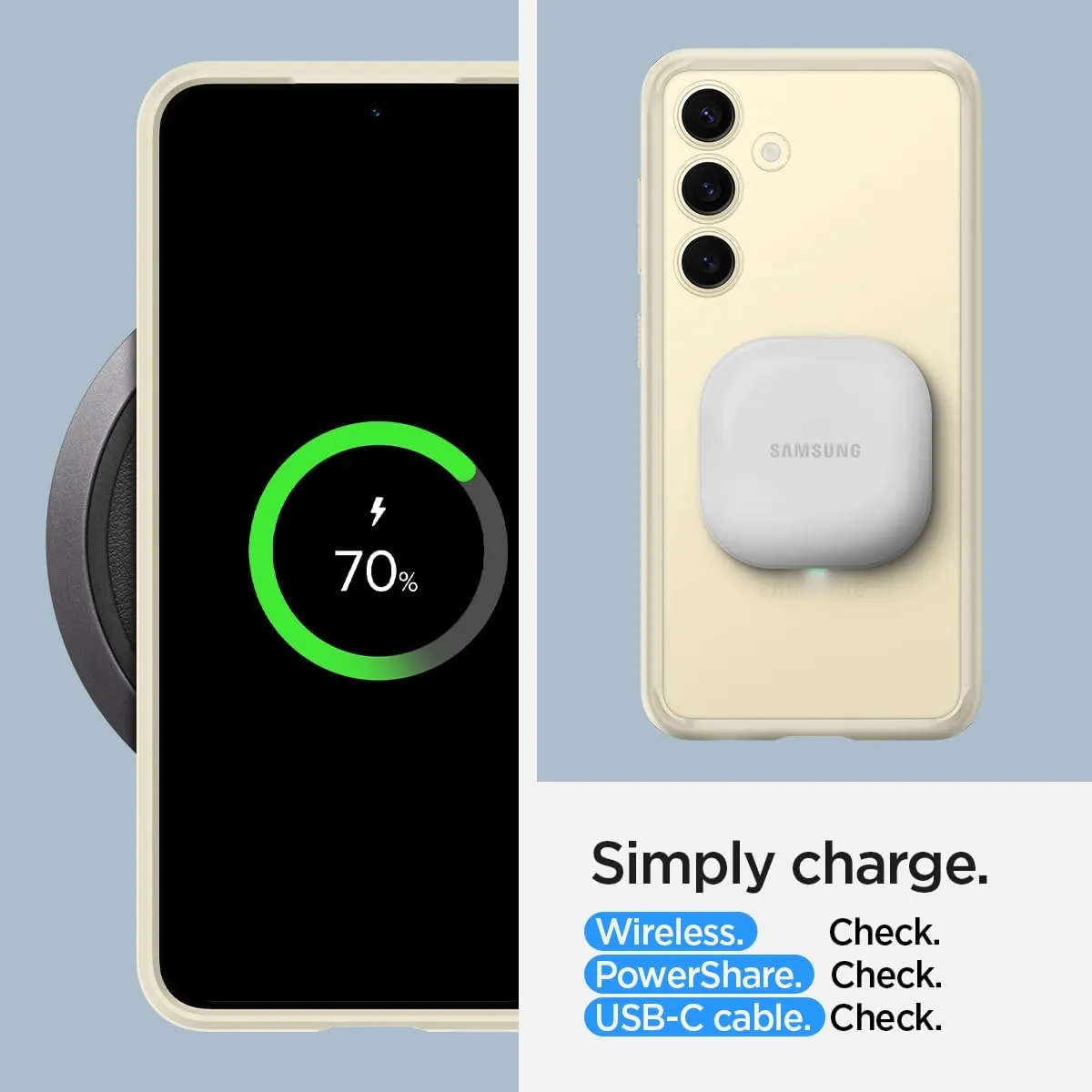 Spigen Ultra Hybrid Designed for Galaxy S24 Case (2024) [Anti-Yellowing], [Military-Grade Protection] - Mute Beige