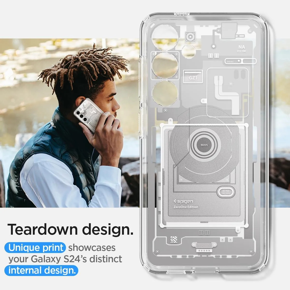 Spigen Ultra Hybrid Designed for Galaxy S24 Case (2024) [Anti-Yellowing], [Military-Grade Protection] - Zero One White