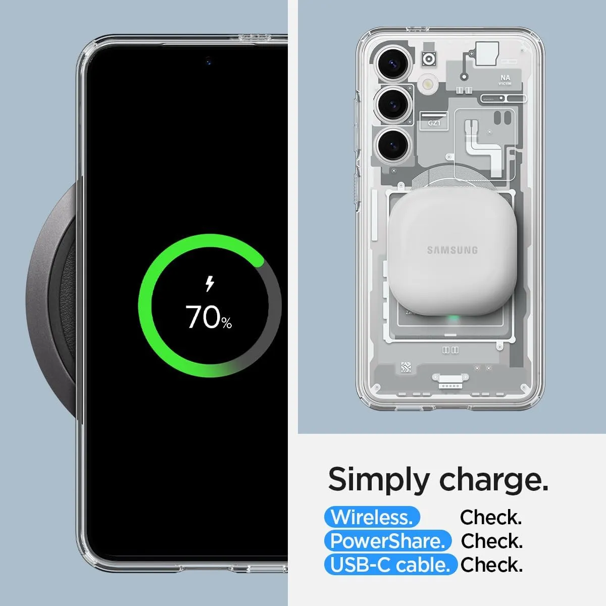 Spigen Ultra Hybrid Designed for Galaxy S24 Case (2024) [Anti-Yellowing], [Military-Grade Protection] - Zero One White