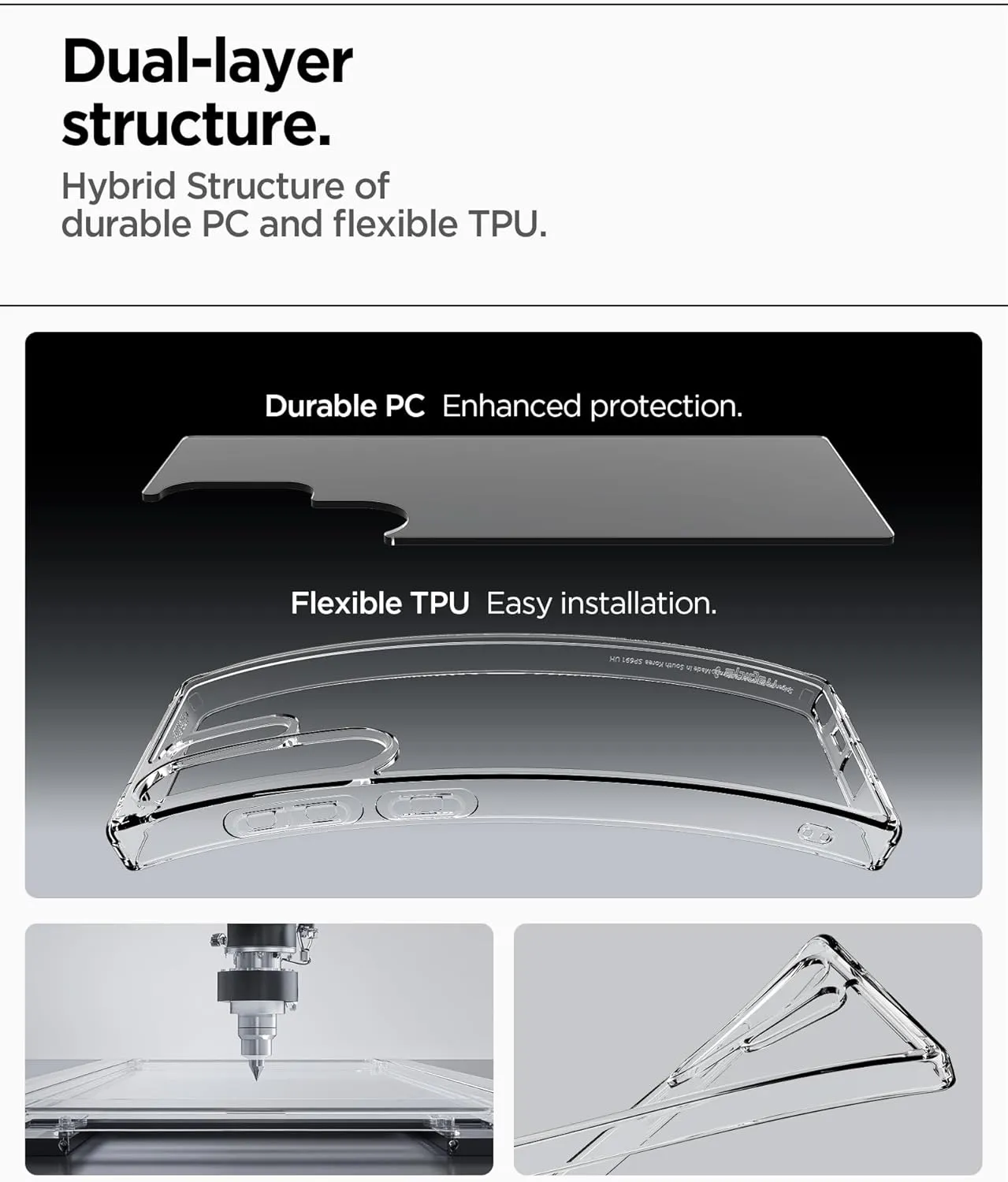 Spigen Ultra Hybrid Designed for Galaxy S25 Ultra Case (2025) [Anti-Yellowing], [Military-Grade Protection] - Crystal Clear