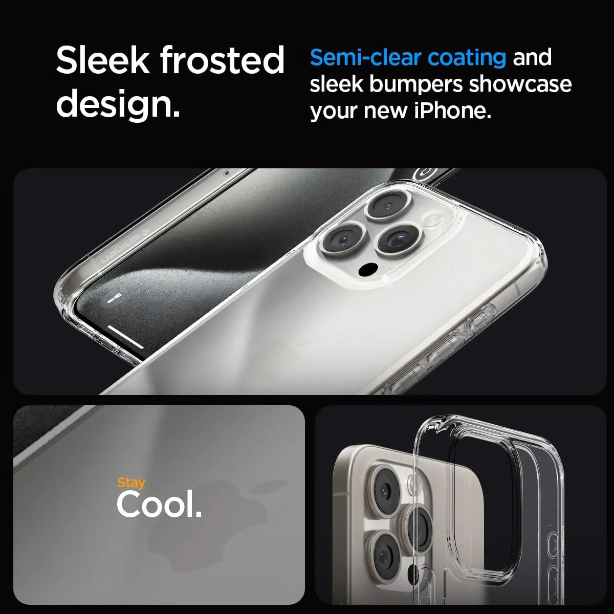 Spigen Ultra Hybrid Designed for iPhone 15 Pro Case (2023) [Anti-Yellowing], [Military-Grade Protection] - Frost Clear