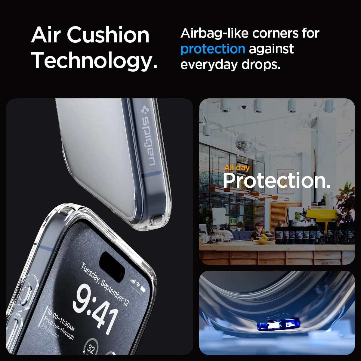 Spigen Ultra Hybrid Designed for iPhone 15 Pro Case (2023) [Anti-Yellowing], [Military-Grade Protection] - Frost Clear