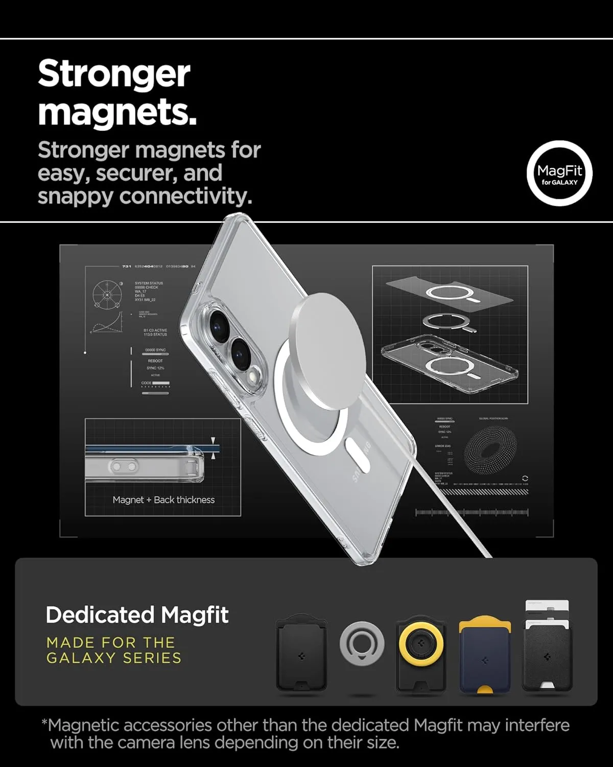 Spigen Ultra Hybrid MagFit Designed for Galaxy S25 Edge Case [Fast Wireless Charging/Magnet for Galaxy], [Anti-Yellowing] (2025) - Clear White