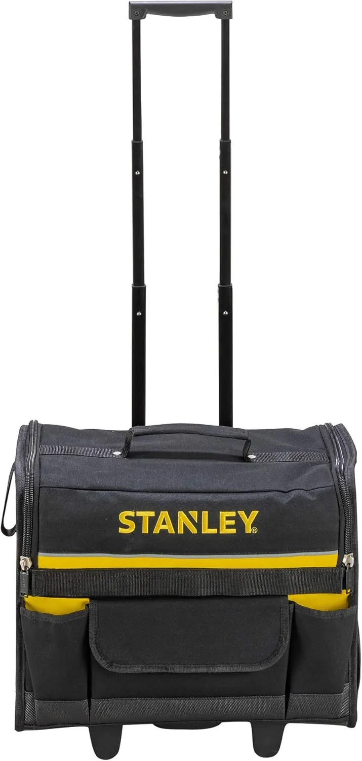 STANLEY 18 Inch Soft Tool Bag on Wheels in Resistant 600 x 600 Denier with Removable Dividers for Drill Storage 1-97-515