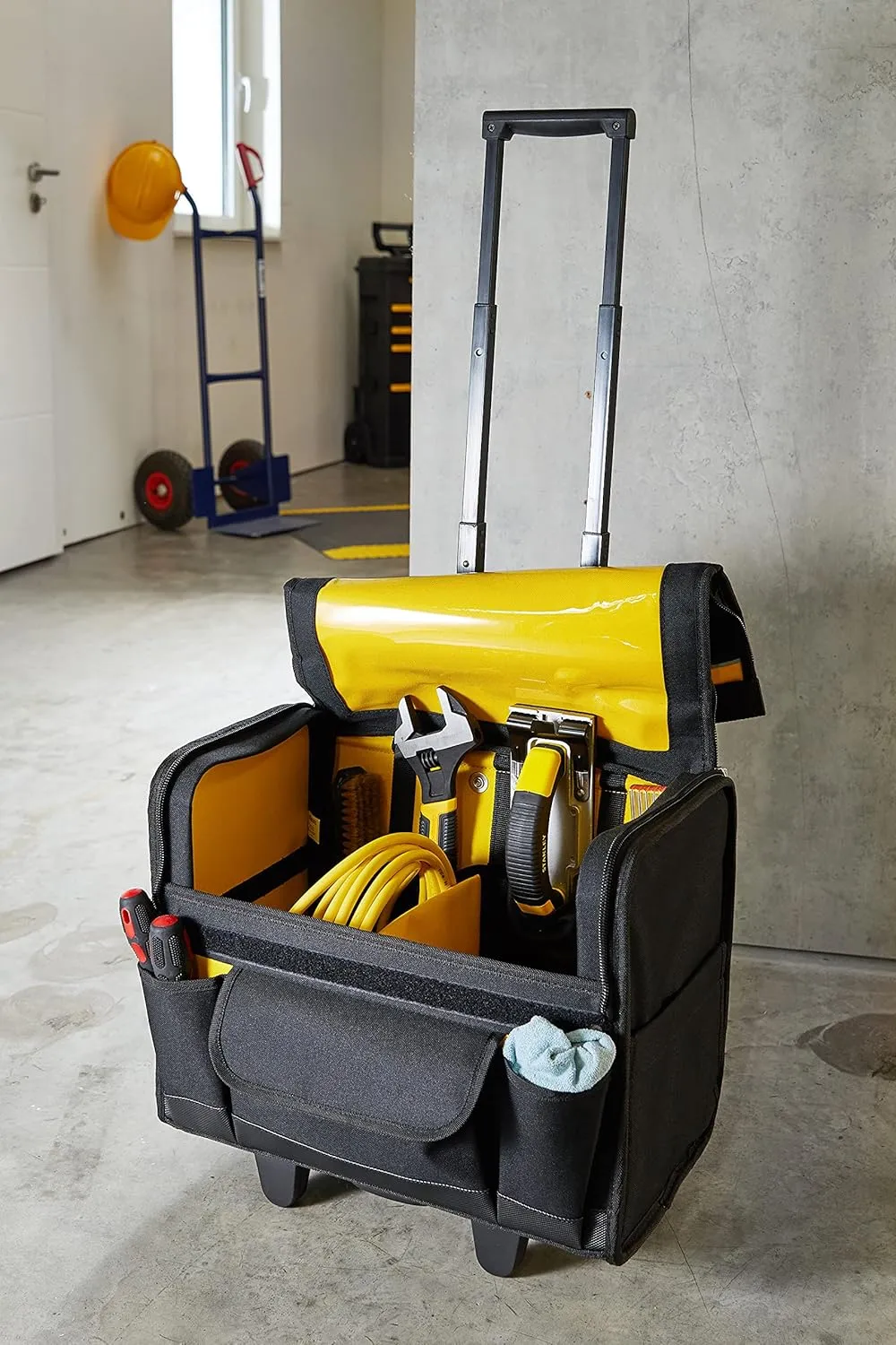 STANLEY 18 Inch Soft Tool Bag on Wheels in Resistant 600 x 600 Denier with Removable Dividers for Drill Storage 1-97-515