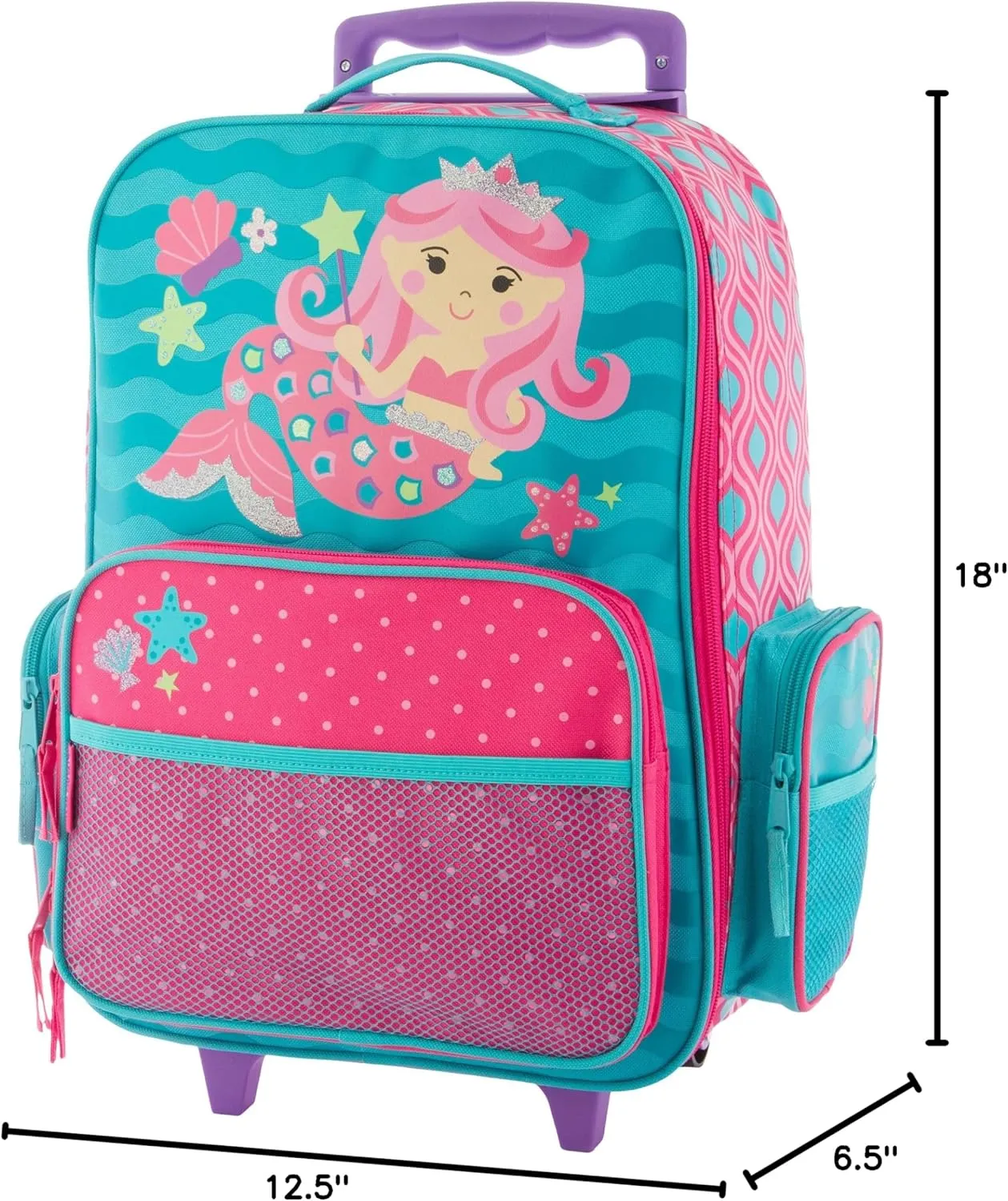 Stephen Joseph Kids Classic Rolling Luggage, Mermaid, one Size