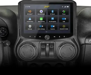Stinger Horizon 10.1" Jeep Wrangler JK (2011-18) Flush Stereo Radio Complete Kit, HD IP65 Touchscreen, Certified Wireless CarPlay & Android Auto, Off-Road Gauges, HDMI, Bluetooth, Camera/USB inputs