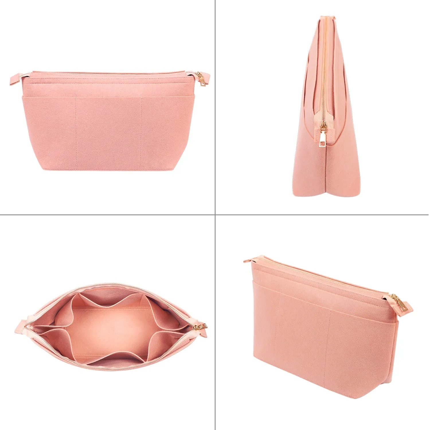 Structured Felt Purse Organizer with Key Ring Bracelets for LV Speedy and Neverfull Tote