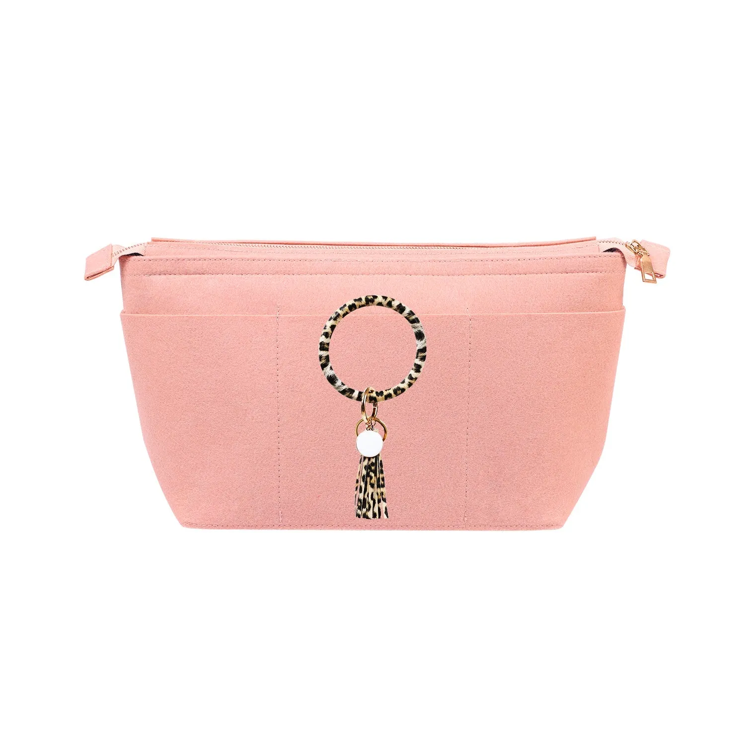 Structured Felt Purse Organizer with Key Ring Bracelets for LV Speedy and Neverfull Tote
