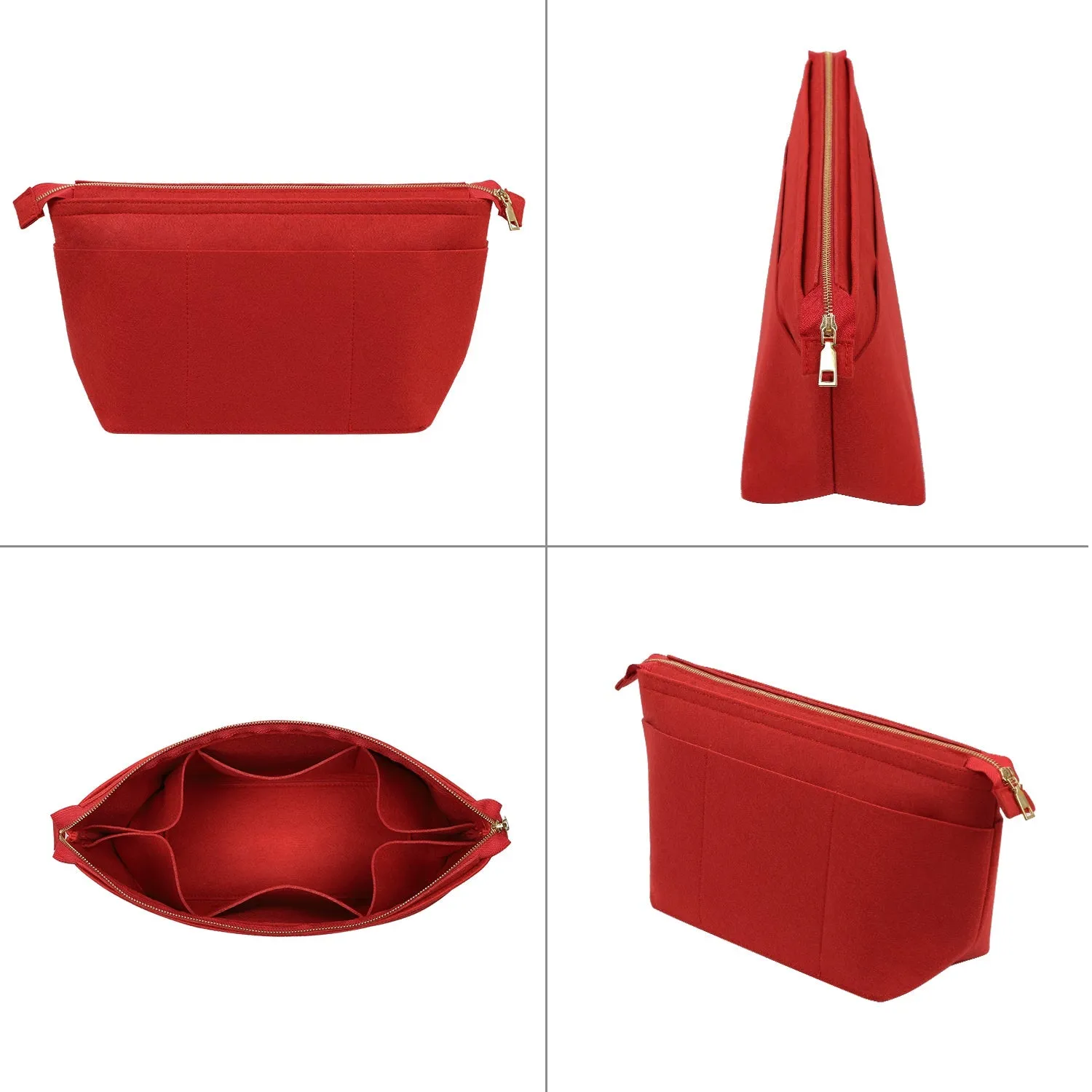Structured Felt Purse Organizer with Key Ring Bracelets for LV Speedy and Neverfull Tote
