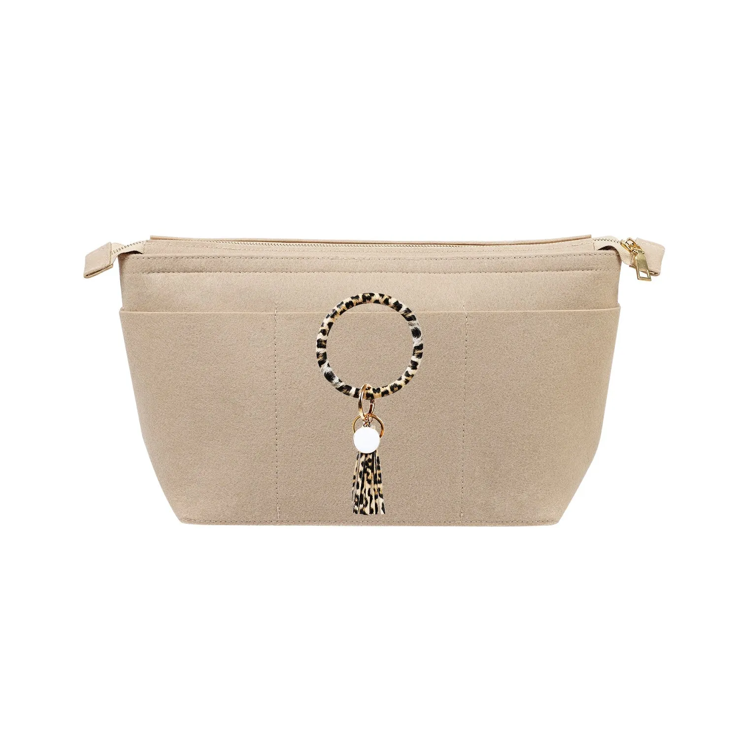 Structured Felt Purse Organizer with Key Ring Bracelets for LV Speedy and Neverfull Tote