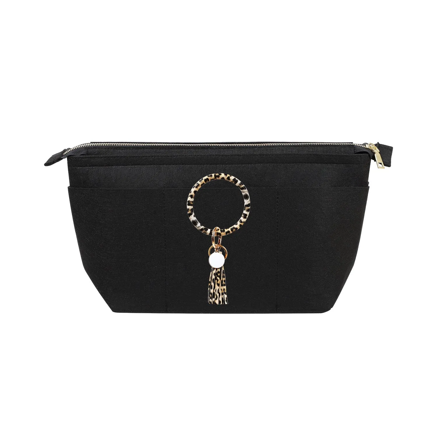 Structured Felt Purse Organizer with Key Ring Bracelets for LV Speedy and Neverfull Tote