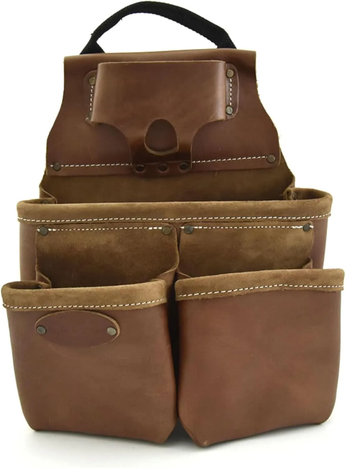 Style n Craft Framer's Nail and Tool Pouch - Heavy-Duty Full-Grain Leather, Perfect and Durable, Dark Tan