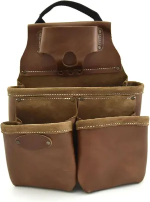 Style n Craft Framer's Nail and Tool Pouch - Heavy-Duty Full-Grain Leather, Perfect and Durable, Dark Tan