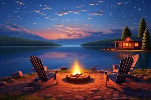 Sunset and Beach Campfire Diamond Painting Kits for Adults&Kids Sunset DIY 5D Diamond Art Kits Gem Art Craft Kits for Home Wall Decor Gifts (12x12 inch)