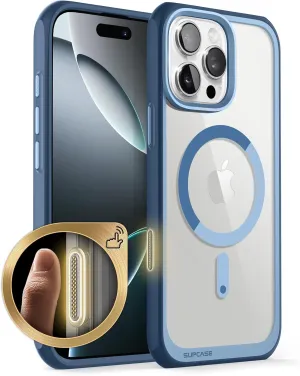 SUPCASE for iPhone 16 Pro Max Case with Camera Control Capture Button (Unicorn Beetle Mag), [Compatible with MagSafe] [Military-Grade Protection] Slim Clear Magnetic Phone Case (Azure)