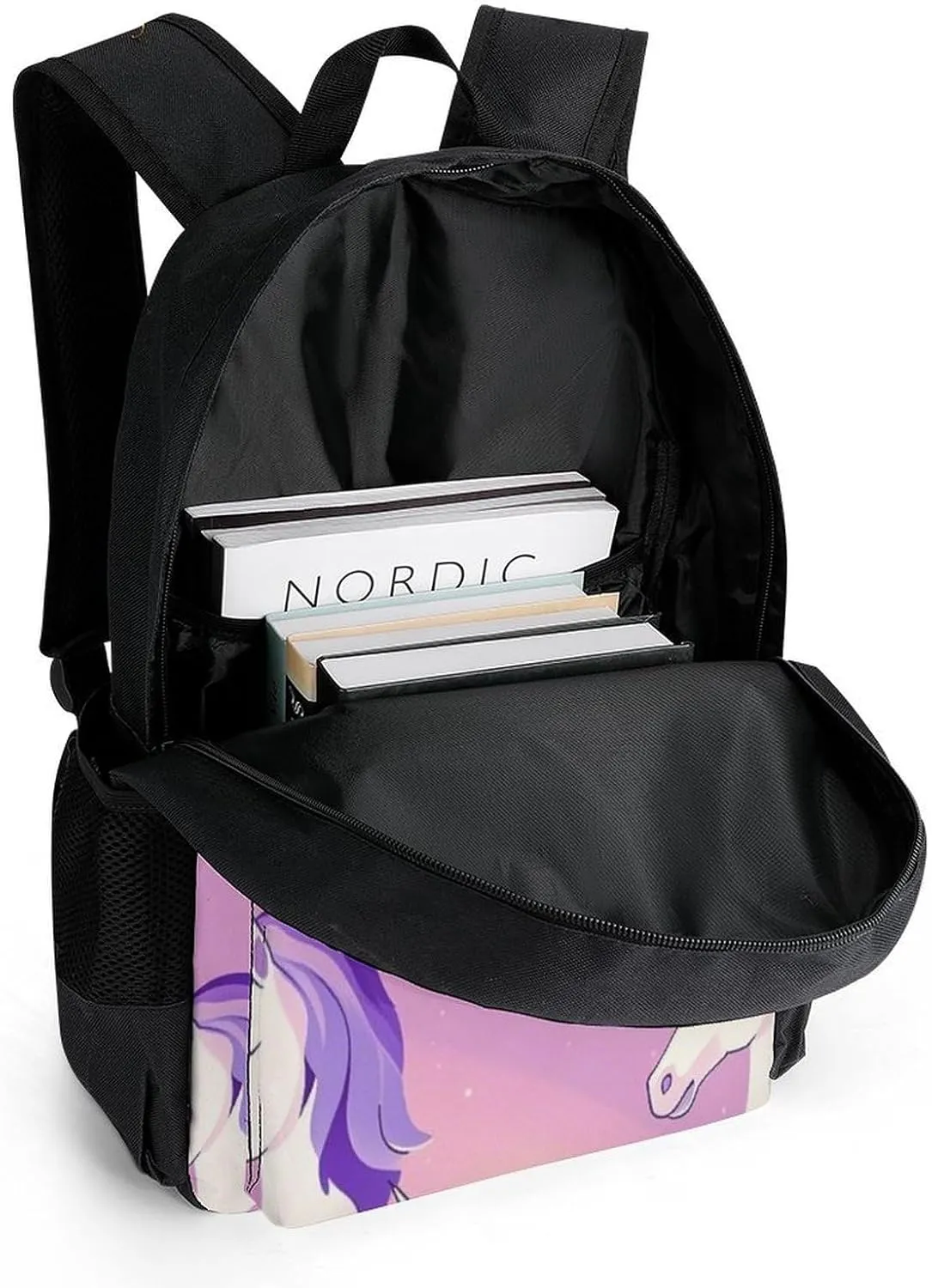 Supdreamc Magic Unicorn Art Rucksacks Lightweight Multipurpose Anti-Theft Shoulder Bag Big Capacity Traveling & Camping Backpack With Side Pockets
