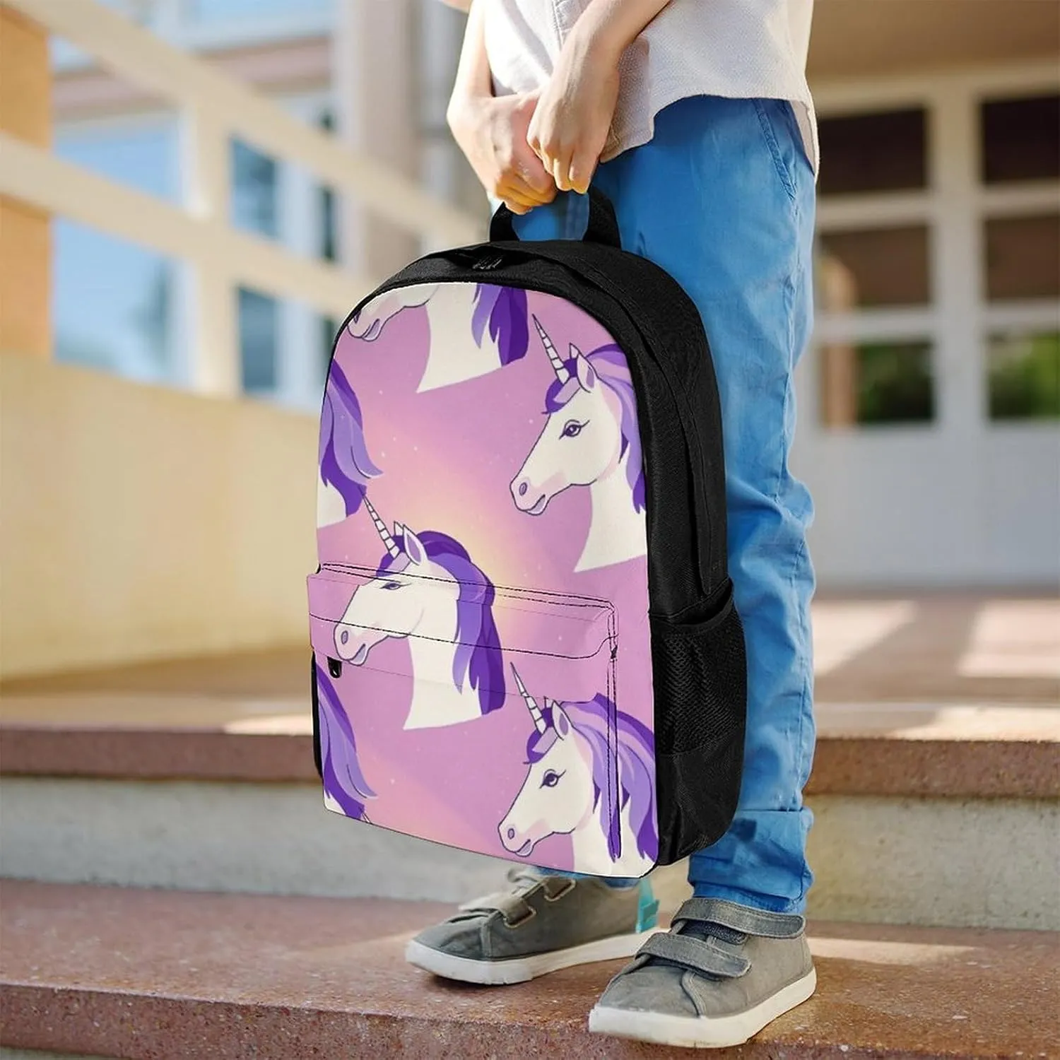 Supdreamc Magic Unicorn Art Rucksacks Lightweight Multipurpose Anti-Theft Shoulder Bag Big Capacity Traveling & Camping Backpack With Side Pockets