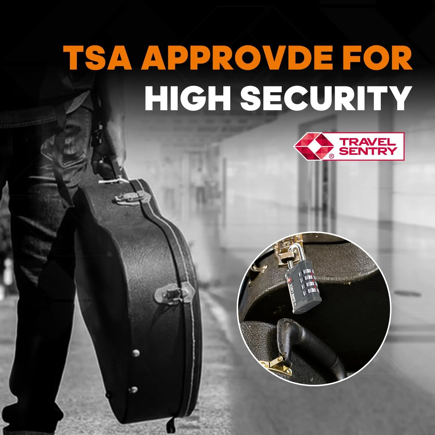 SURE LOCK TSA Accepted 4 Dig Heavy Duty Big Combination Luggage Padlock All Metal Travel Lock for Equipment Hard Case Luggage Gun Case Gym Locker Pelican Vault Lock (1, Grey)