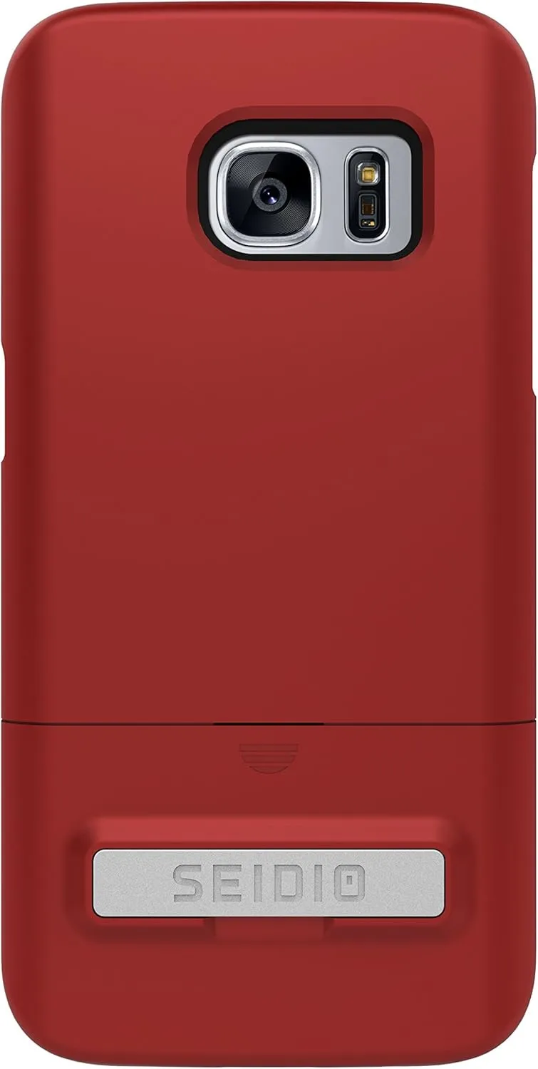 SURFACE with Metal Kickstand Case for Samsung Galaxy S7 [Slim Case] - Non-Retail Packaging - Dark Red/Black