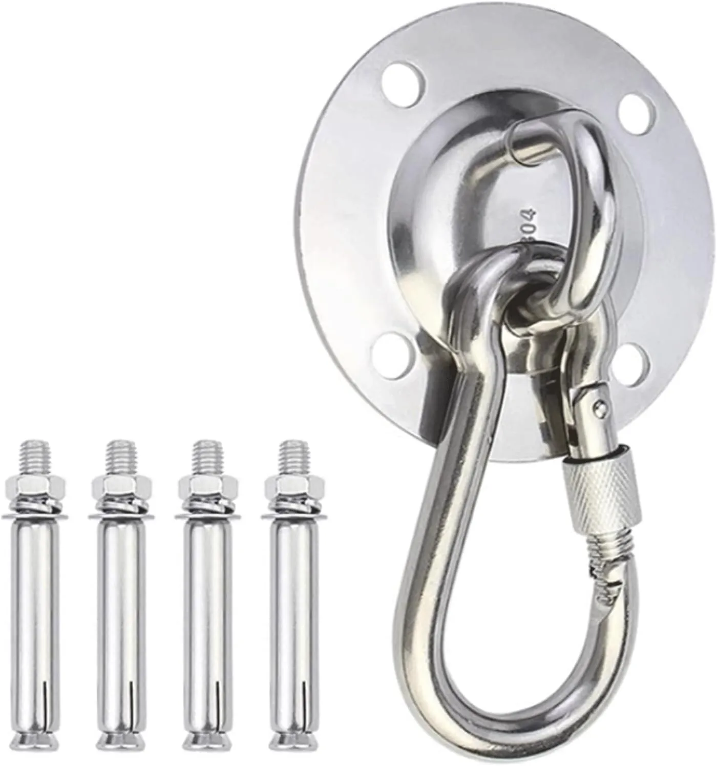 Swing Hooks,Ceiling Hooks Heavy Duty,Swing Hook Round Hammock Hanger with Expansion Screw Swing Hangers Screws Bolts Stainless Steel Heavy Duty Swing Hooks(External Expansion Screws)