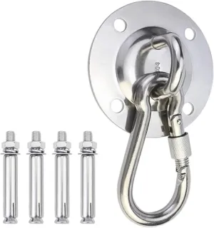 Swing Hooks,Ceiling Hooks Heavy Duty,Swing Hook Round Hammock Hanger with Expansion Screw Swing Hangers Screws Bolts Stainless Steel Heavy Duty Swing Hooks(External Expansion Screws)