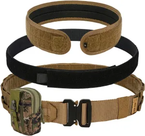 Tactical Belt with Buckle | Molle Belt | Security Utility Belt with Pouch | Heavy Duty Battle Belt with Premium Pouch