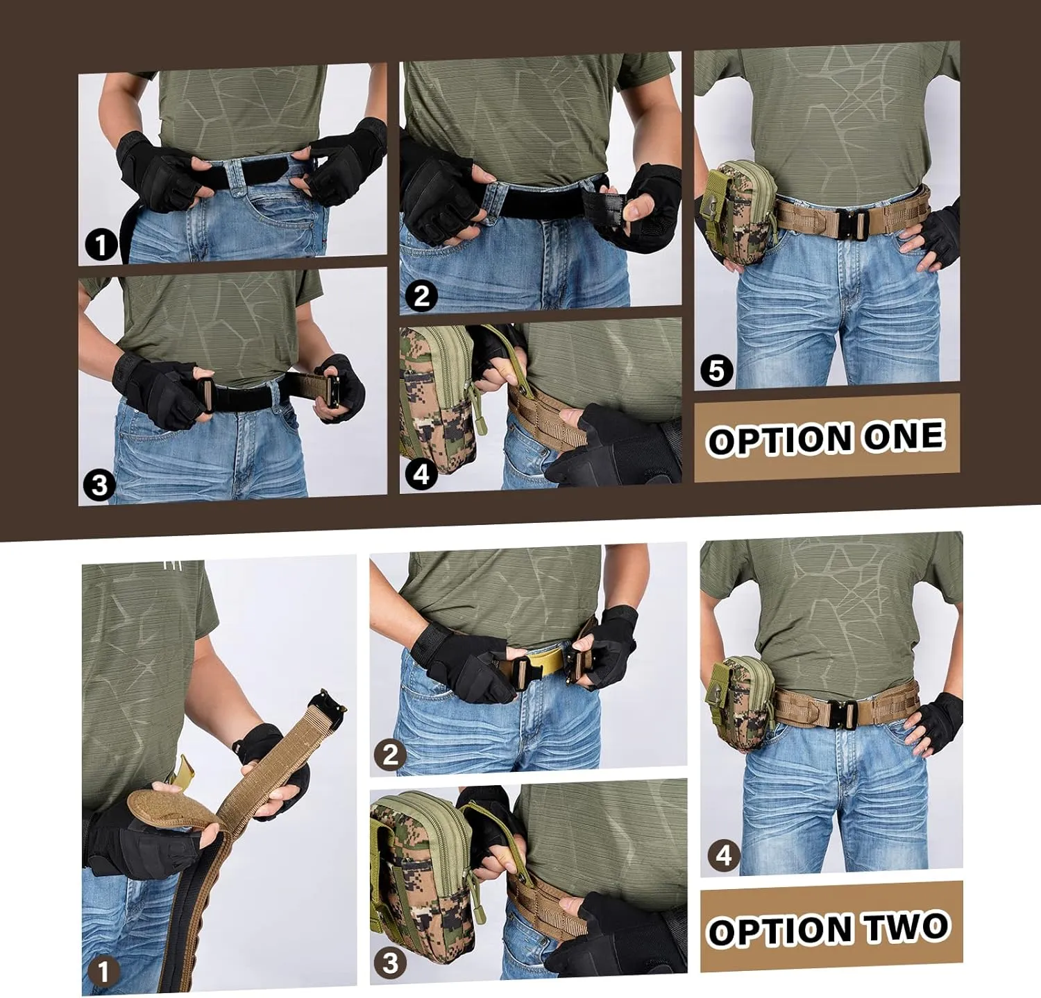 Tactical Belt with Buckle | Molle Belt | Security Utility Belt with Pouch | Heavy Duty Battle Belt with Premium Pouch