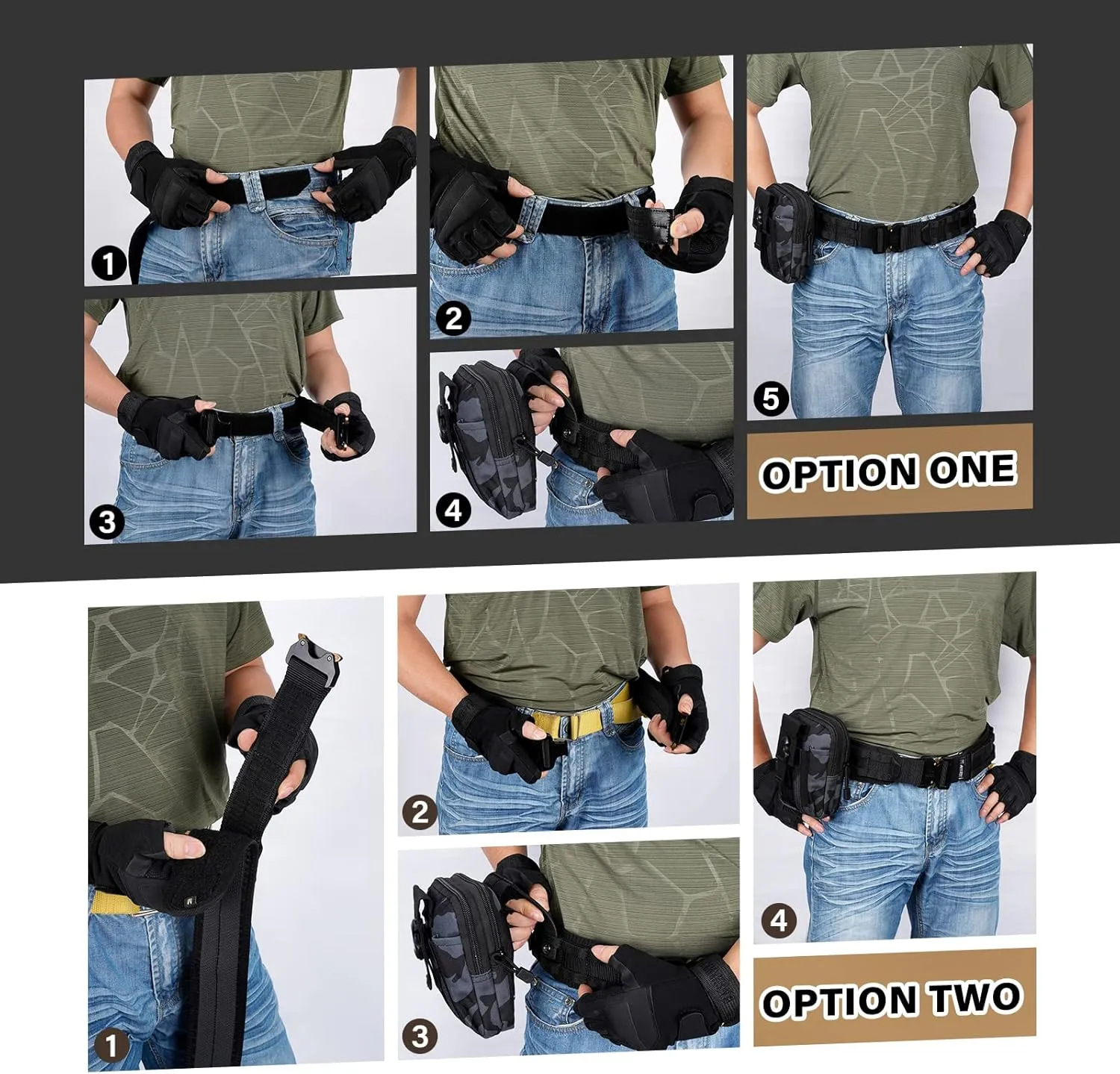 Tactical Belt with Buckle | Molle Belt | Security Utility Belt with Pouch | Heavy Duty Battle Belt with Premium Pouch