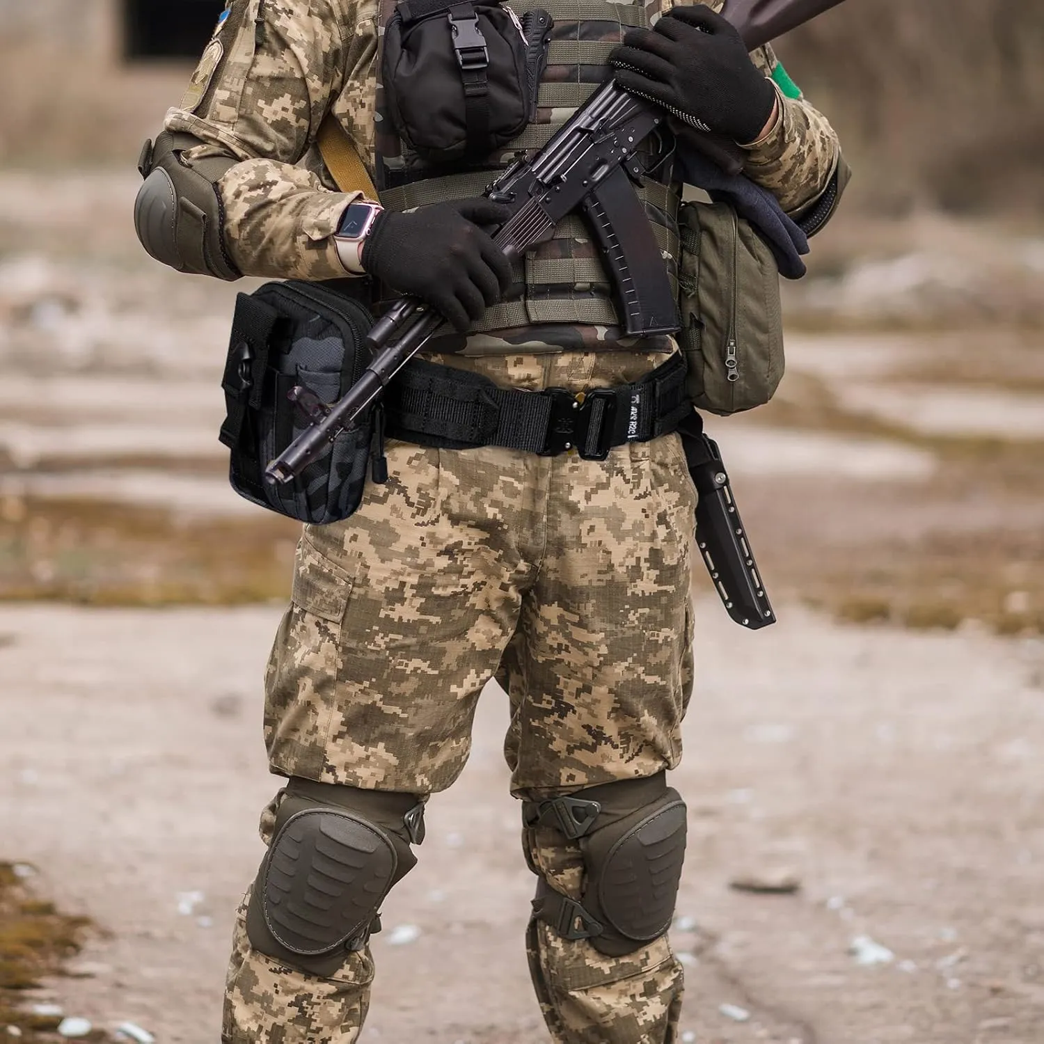 Tactical Belt with Buckle | Molle Belt | Security Utility Belt with Pouch | Heavy Duty Battle Belt with Premium Pouch