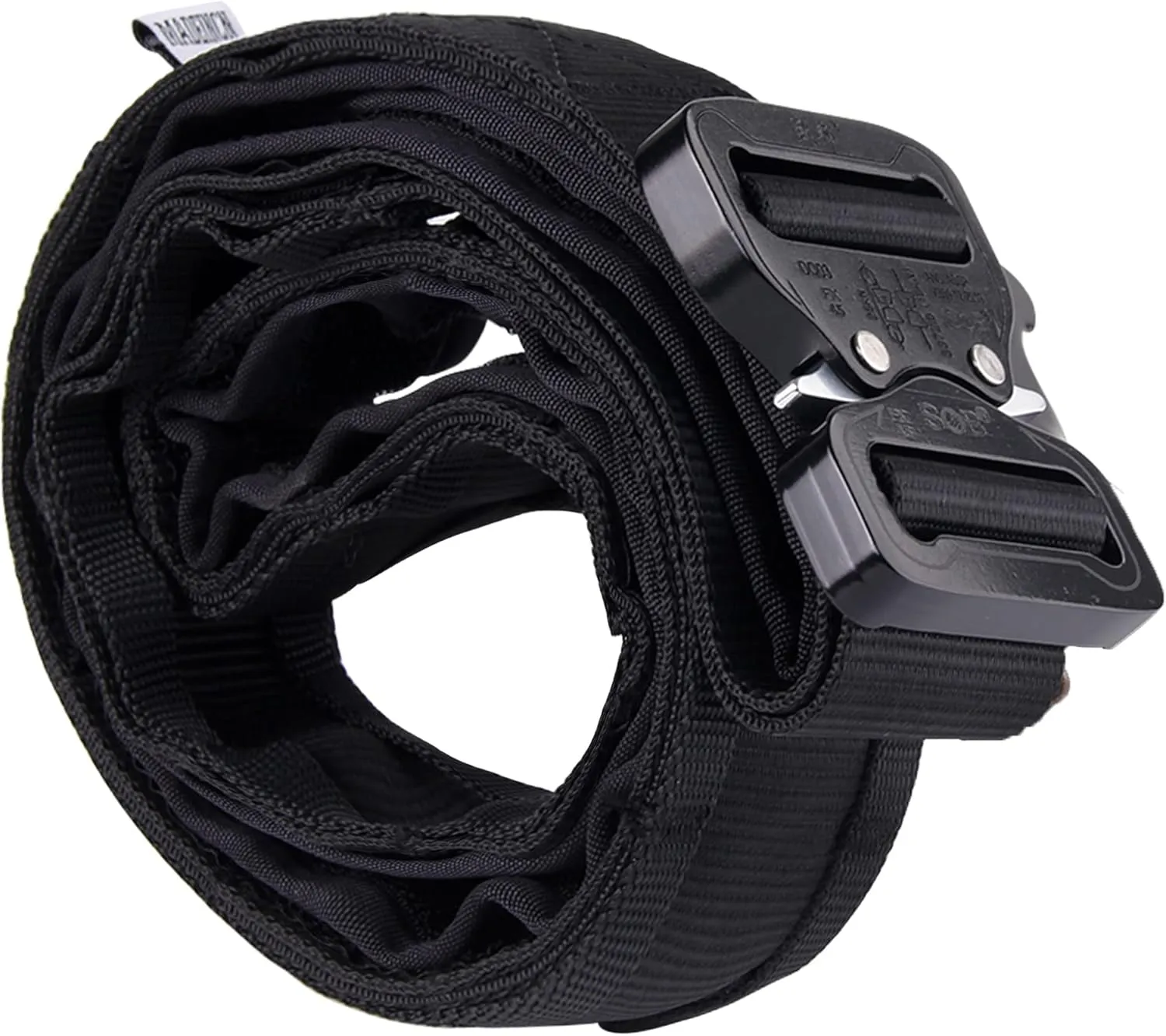 Tactical Belts for Men Military Style Hiking Rigger 1.5" Nylon Web Work Belt with Heavy Duty Quick Release Metal Buckle Black