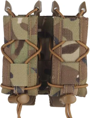 Tactical Double 9mm Mag Pouch,Molle Pistol Flashlight Magazine Pouch Torch Holder,Malice Clip for MOLLE PLAS Vest Belt