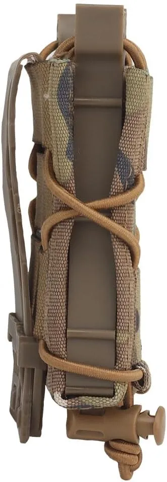 Tactical Double 9mm Mag Pouch,Molle Pistol Flashlight Magazine Pouch Torch Holder,Malice Clip for MOLLE PLAS Vest Belt