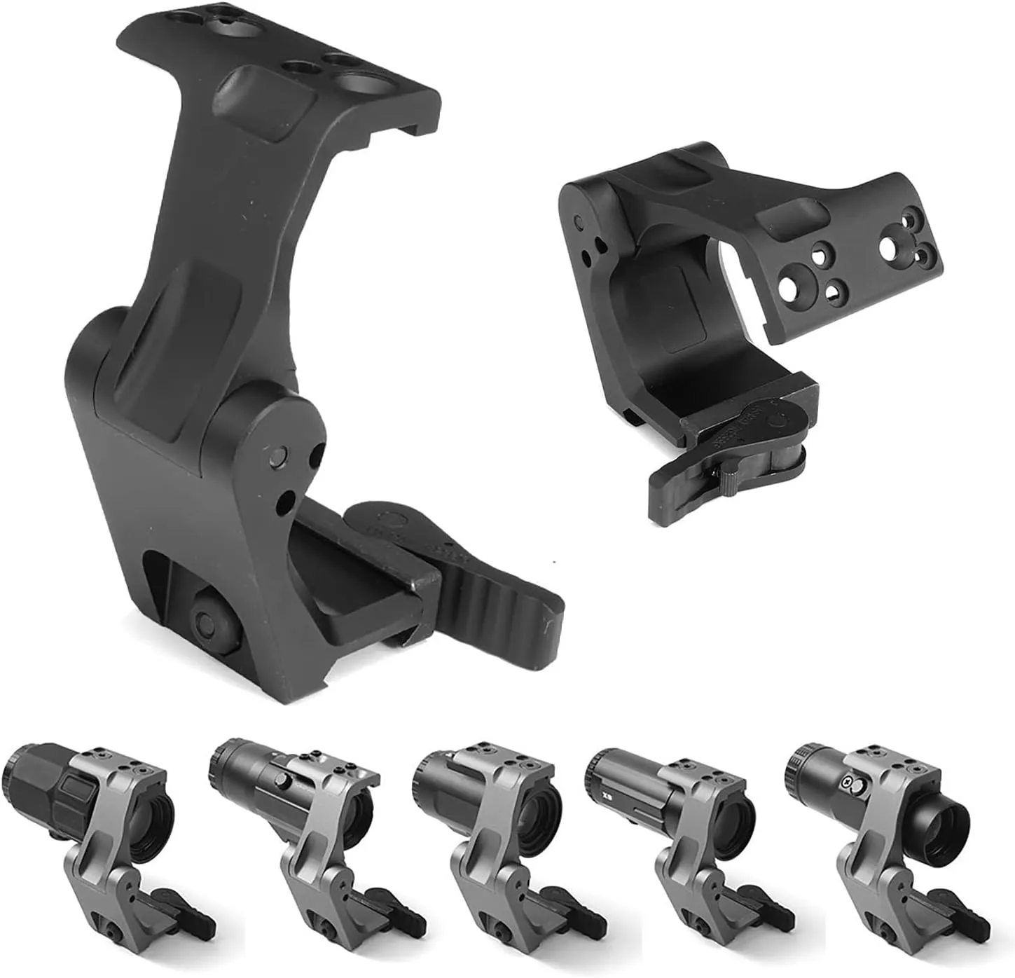 Tactical FTC Magnifier Mount with Fast QD Lever 2.26” Optical Centerline Height,CNC Aluminum，Compatible G30,G23，G33,G43,G45,6X Magnifier Etc