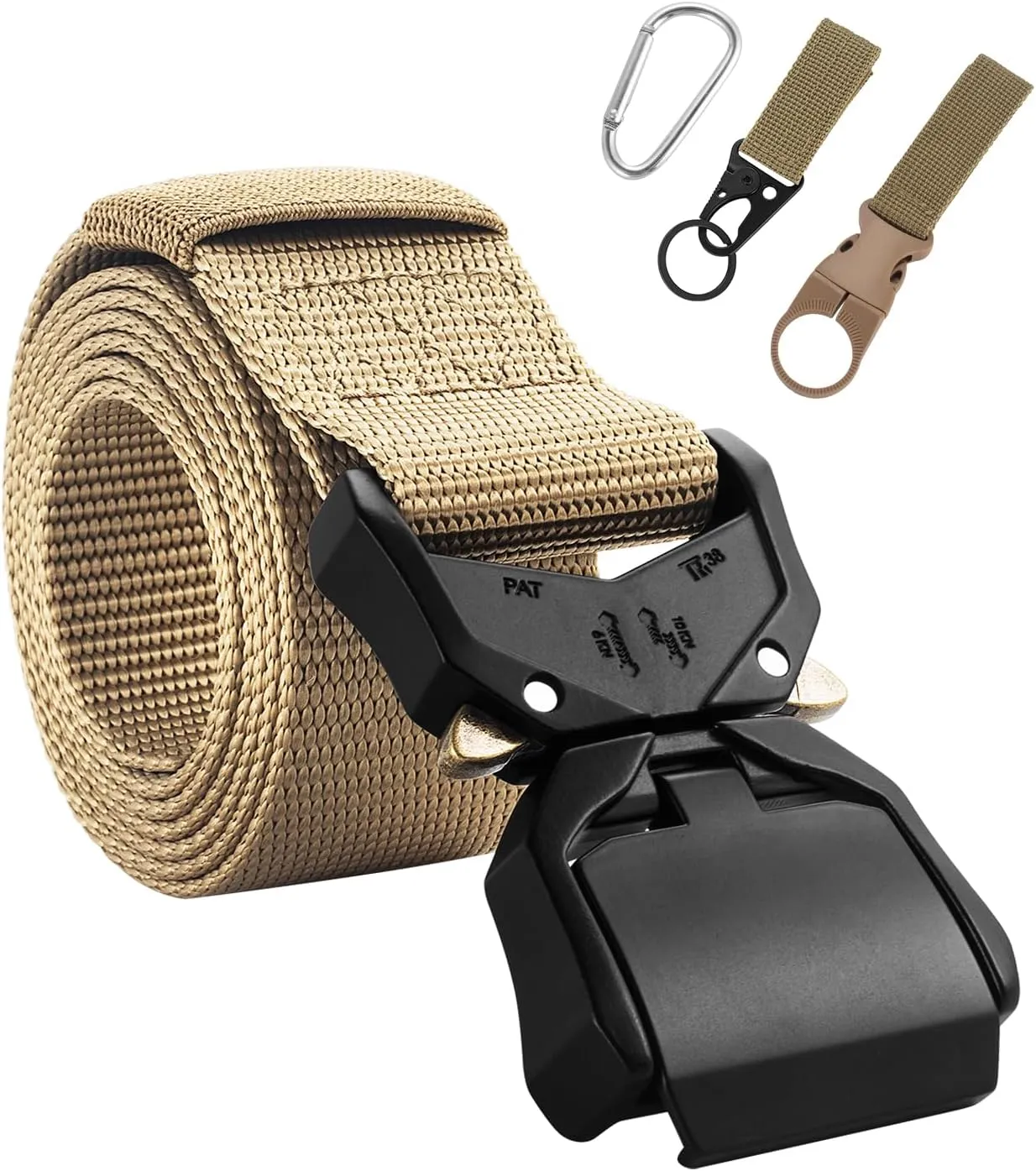 Tactical Gun Belts for EDC, Nylon Belt for Heavy Duty with Quick Release Buckle, Sports Belt for Men/Women Outside